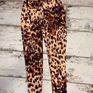 LuLaRoe Leopard Print Leggings - Brown and Cream